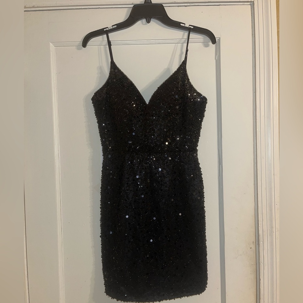 Elegant Black Sequin Dress